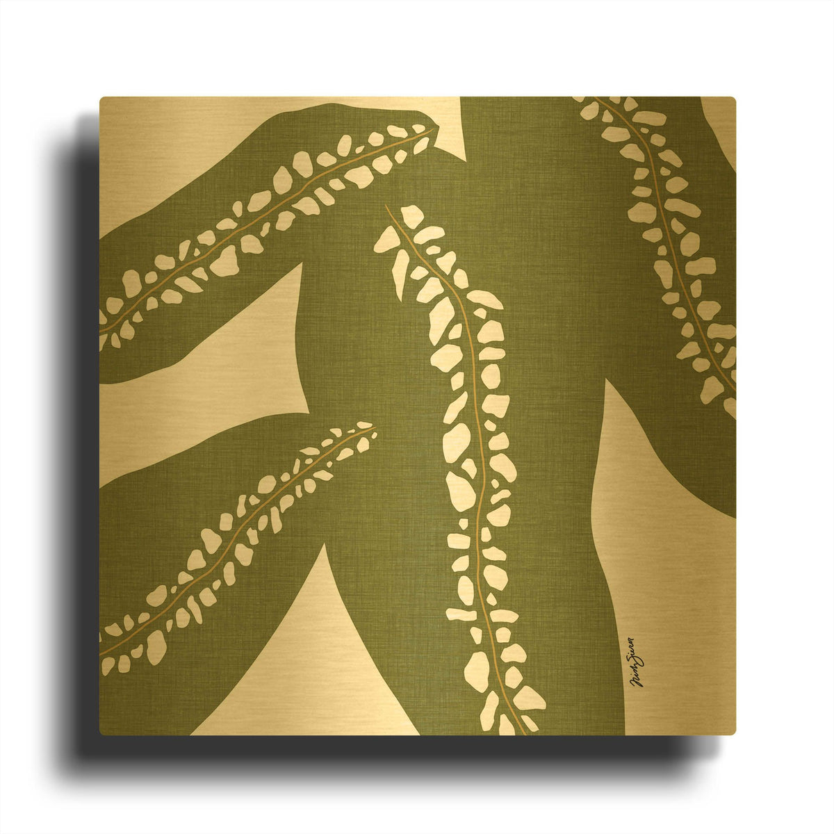 'Rhaphido' By Trish Sierer Gold Metal Wall Art