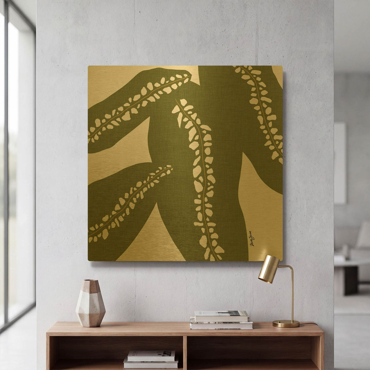 'Rhaphido' By Trish Sierer Gold Metal Wall Art