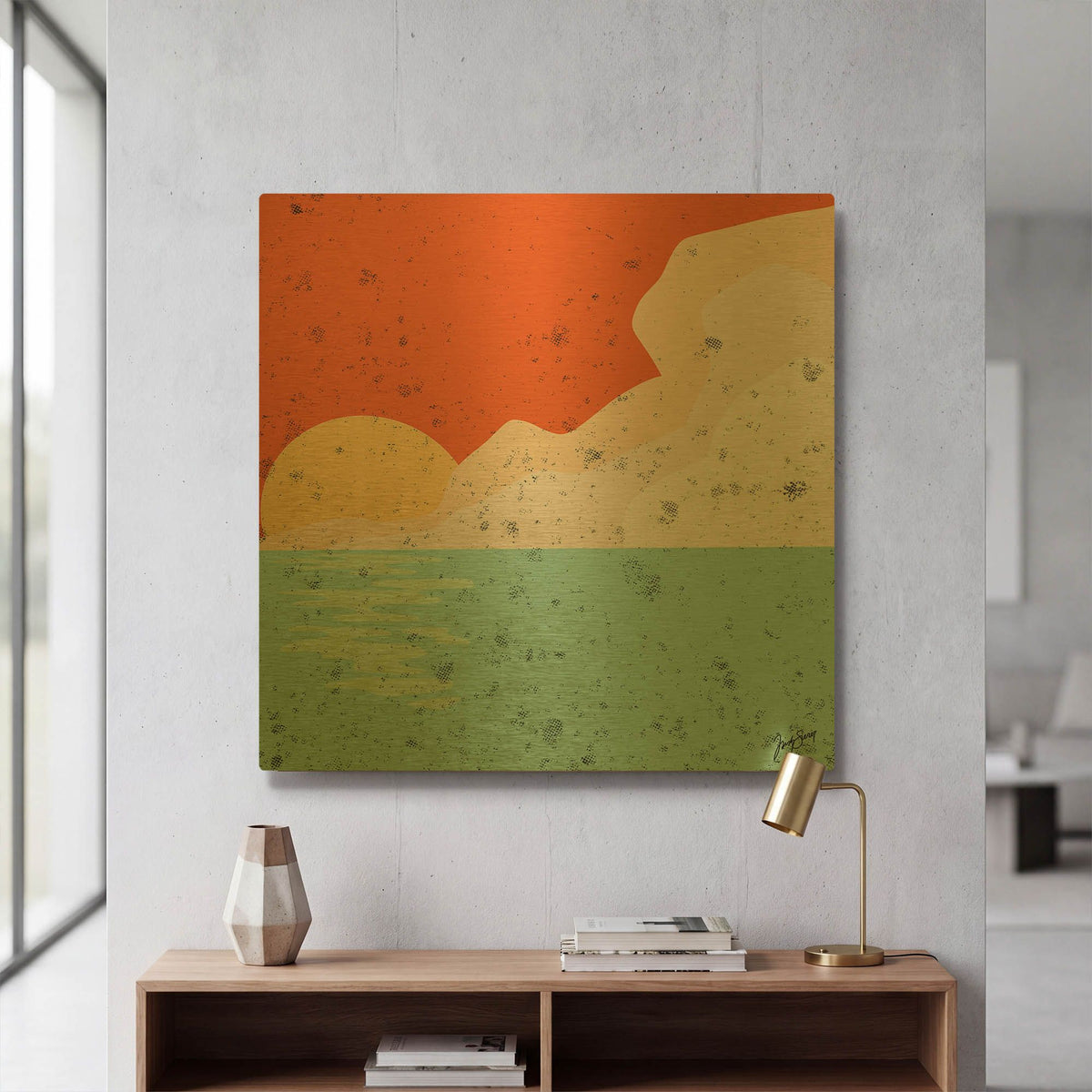 'Skyline' By Trish Sierer Gold Metal Wall Art