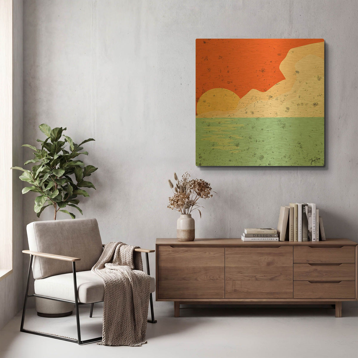 'Skyline' By Trish Sierer Gold Metal Wall Art