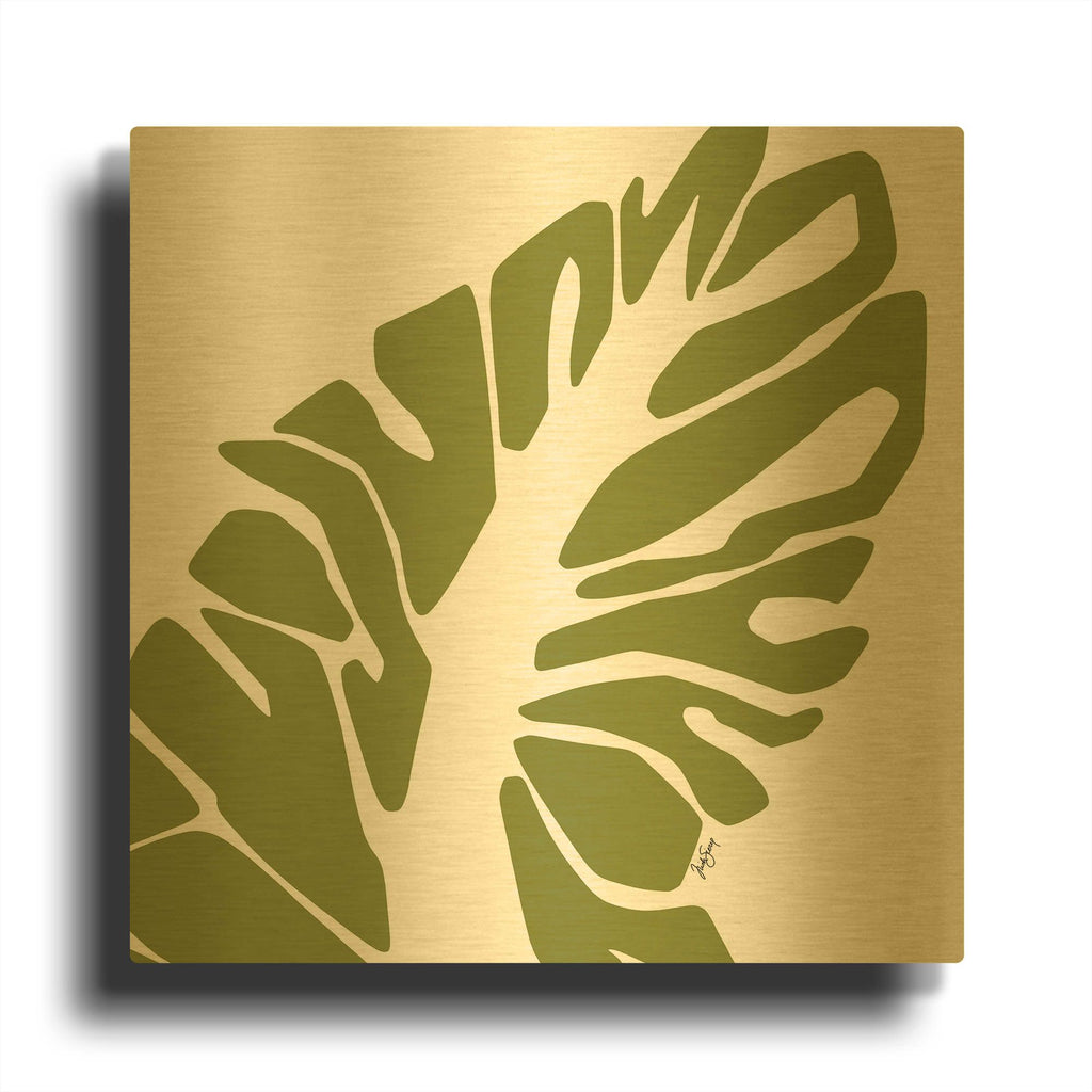 'Tribal Palm' By Trish Sierer Gold Metal Wall Art