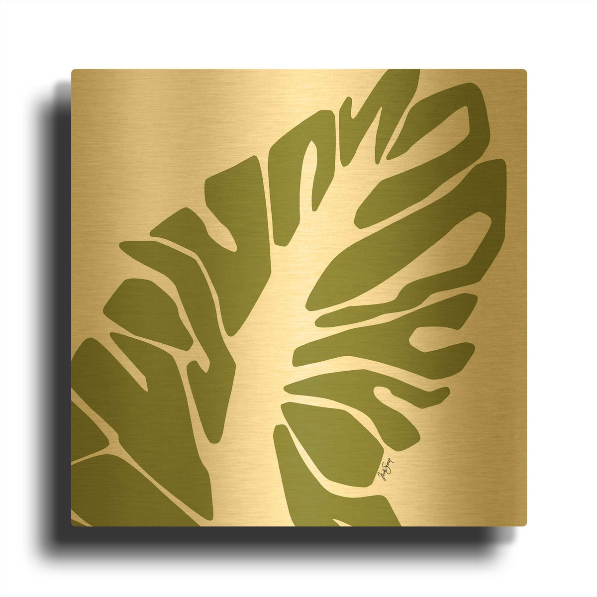 'Tribal Palm' By Trish Sierer Gold Metal Wall Art