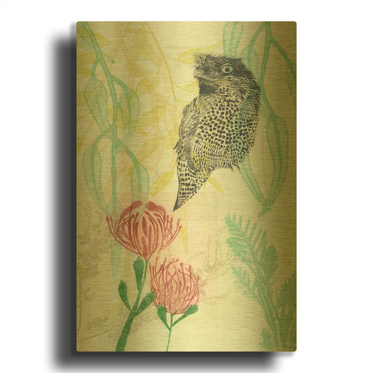 'A Curious Tawny' By Trudy Rice Gold Metal Wall Art