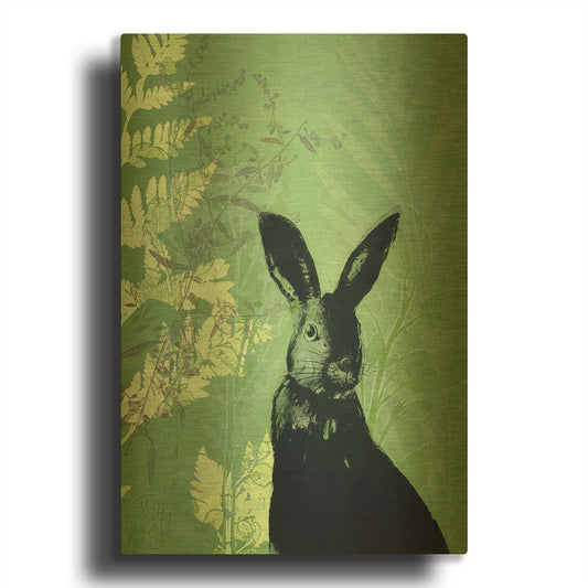 'Cheeky Rabbit' By Trudy Rice Gold Metal Wall Art
