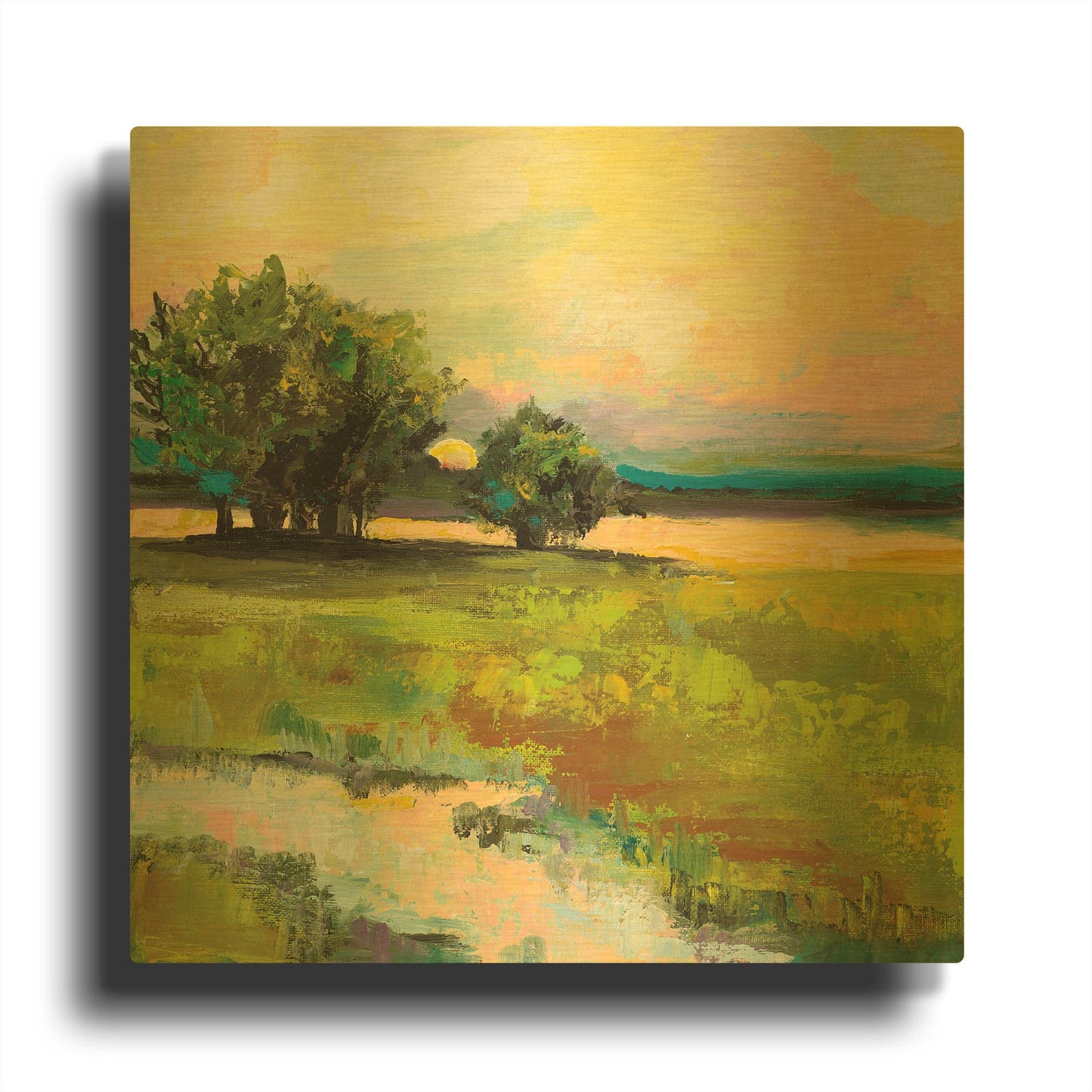 'Weekapaug Inn' By Jeanette Vertentes Gold Metal Wall Art