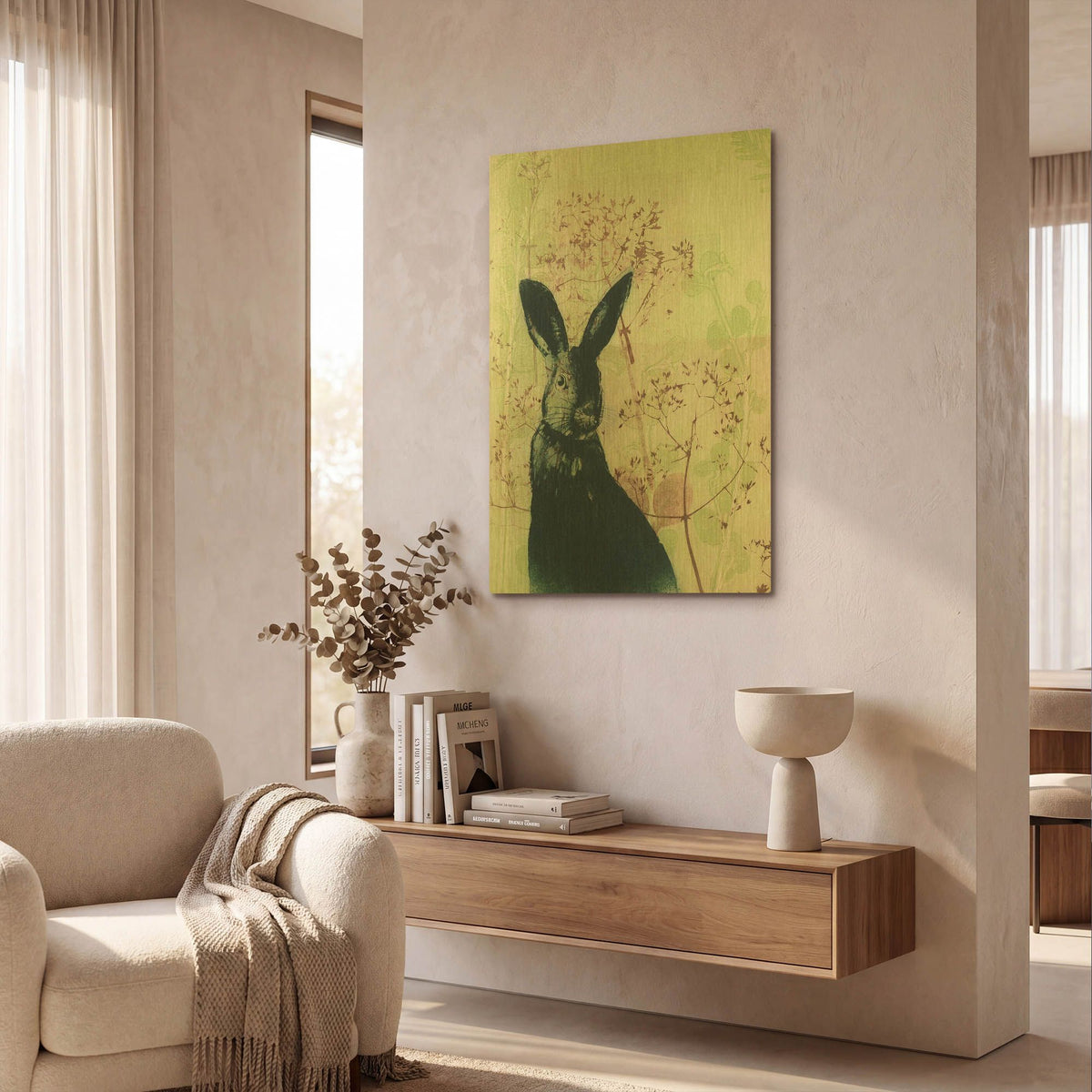 'Wild Rabbit' By Trudy Rice Gold Metal Wall Art