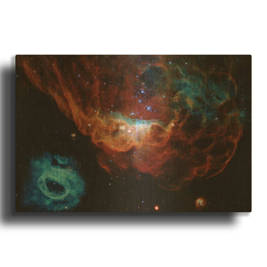 'The Cosmic Reef NGC 2014 and NGC 2020' By NASA Space Photos Gold Metal Wall Art