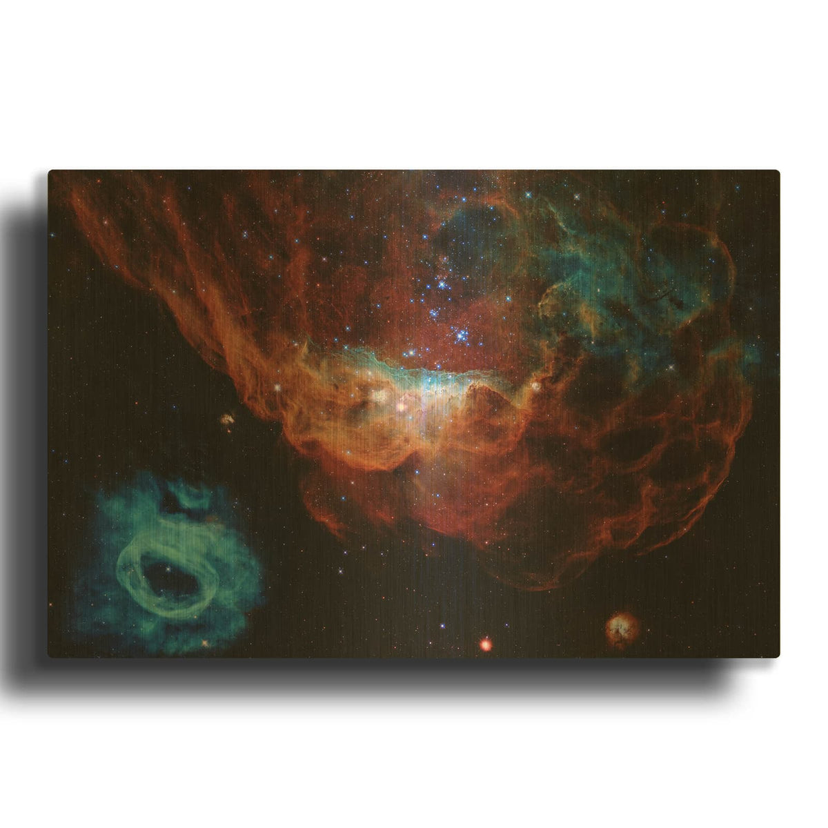 'The Cosmic Reef NGC 2014 and NGC 2020' By NASA Space Photos Gold Metal Wall Art