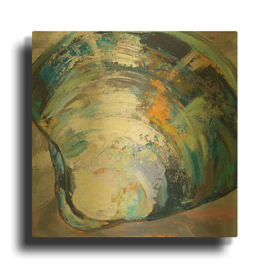 'Clamshell Two' By Jeanette Vertentes Gold Metal Wall Art
