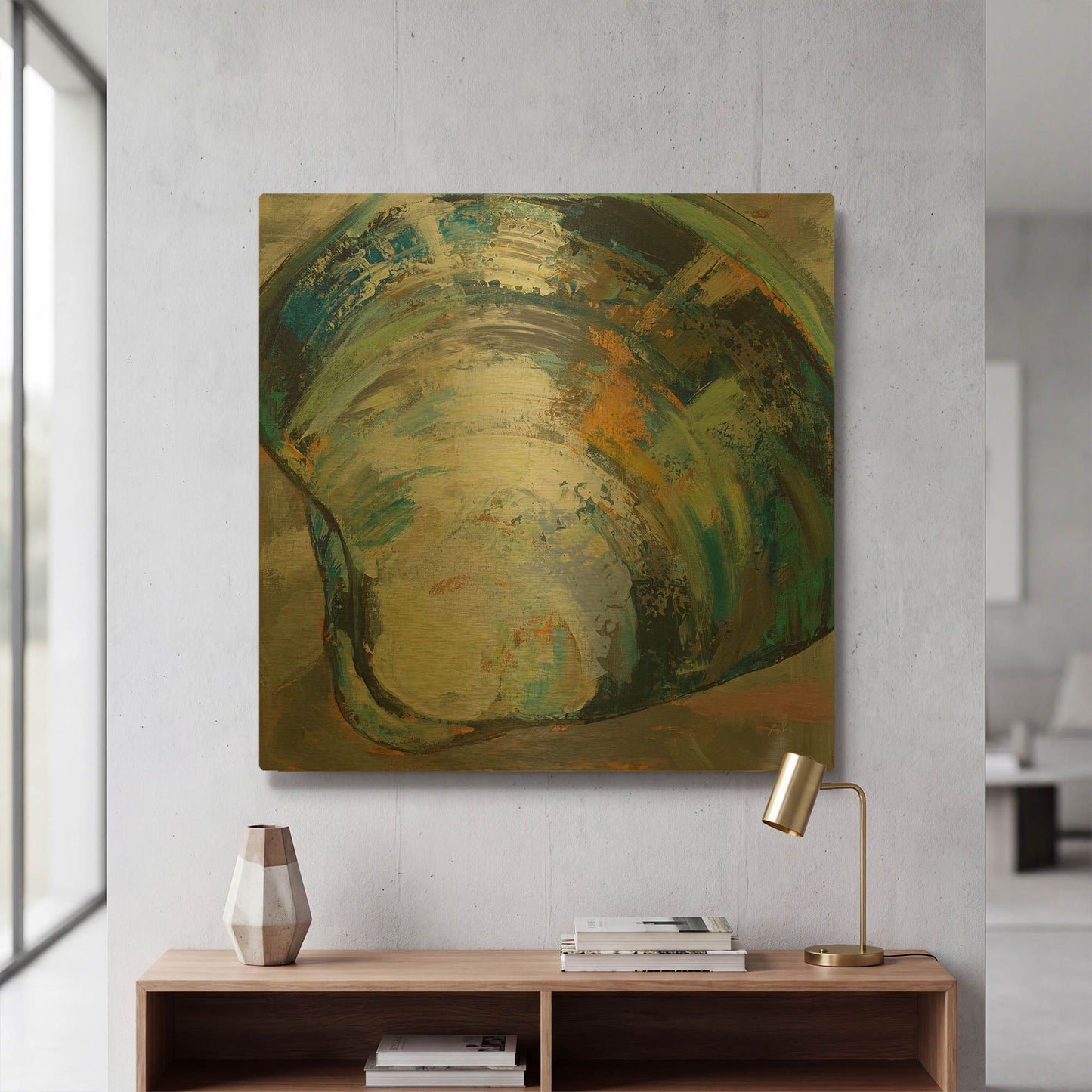 'Clamshell Two' By Jeanette Vertentes Gold Metal Wall Art