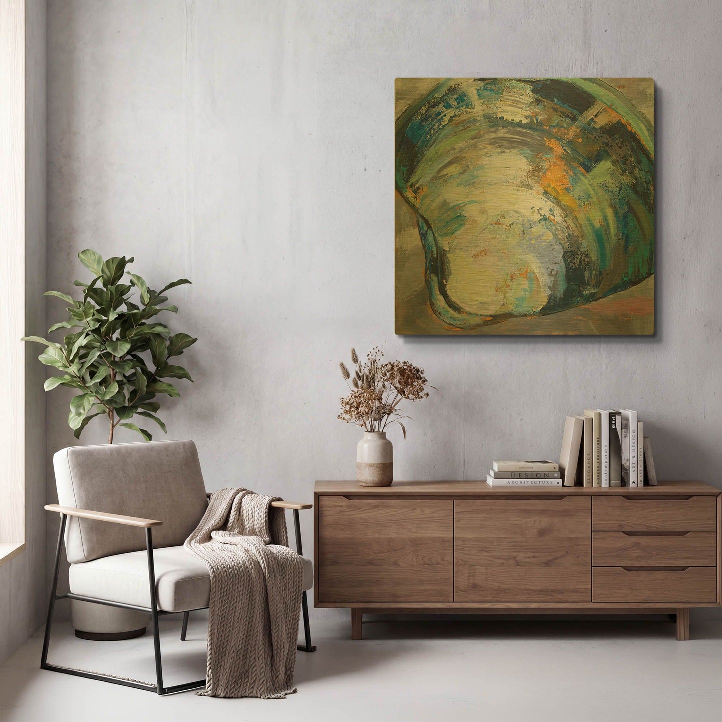 'Clamshell Two' By Jeanette Vertentes Gold Metal Wall Art