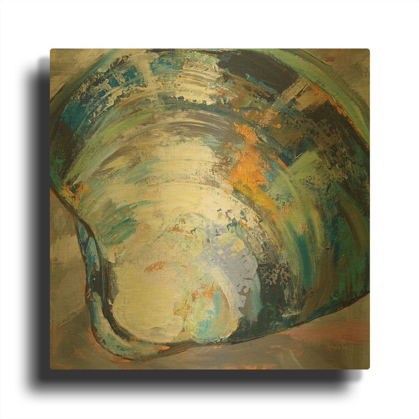 'Clamshell Two' By Jeanette Vertentes Gold Metal Wall Art
