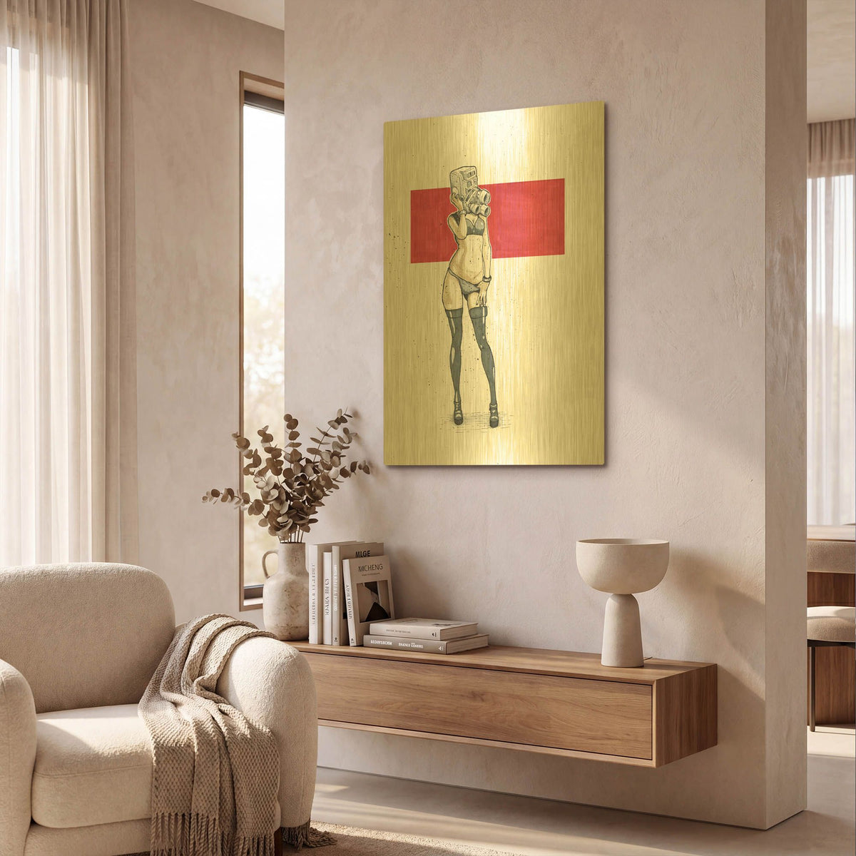 '8MM' By Craig Snodgrass Gold Metal Wall Art