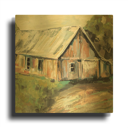 'Going to the Country I Earth' By Jeanette Vertentes Gold Metal Wall Art