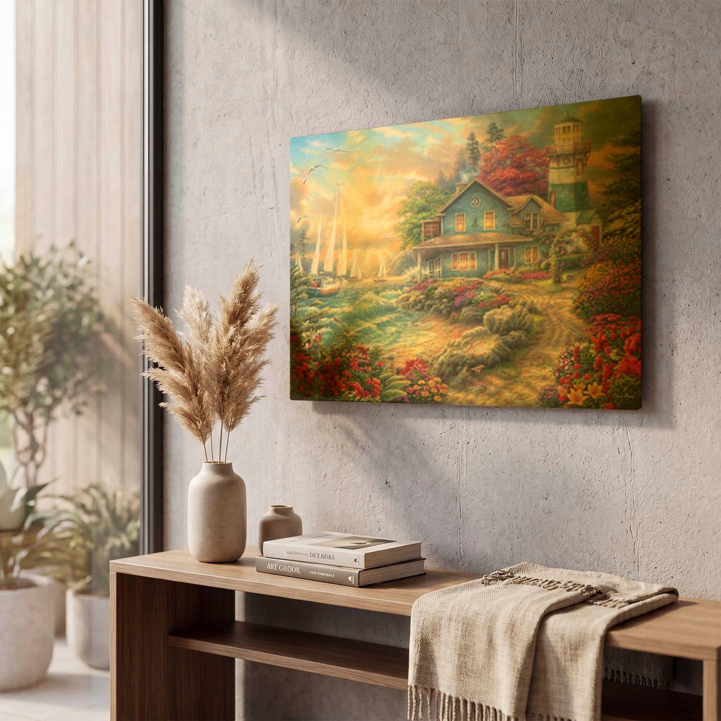 'Sunrise by the Sea' By Chuck Pinson Gold Metal Wall Art