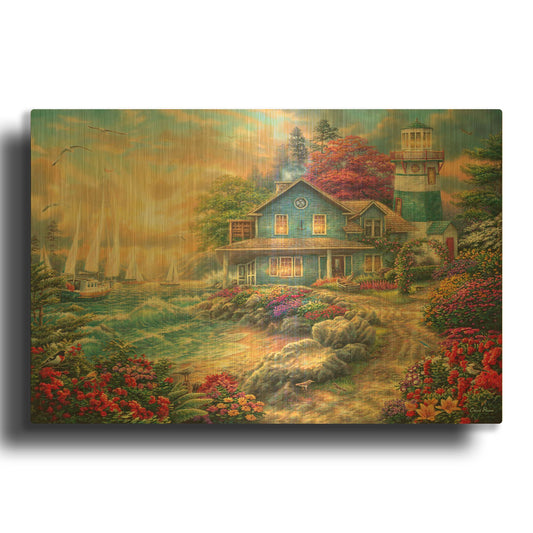 'Sunrise by the Sea' By Chuck Pinson Gold Metal Wall Art