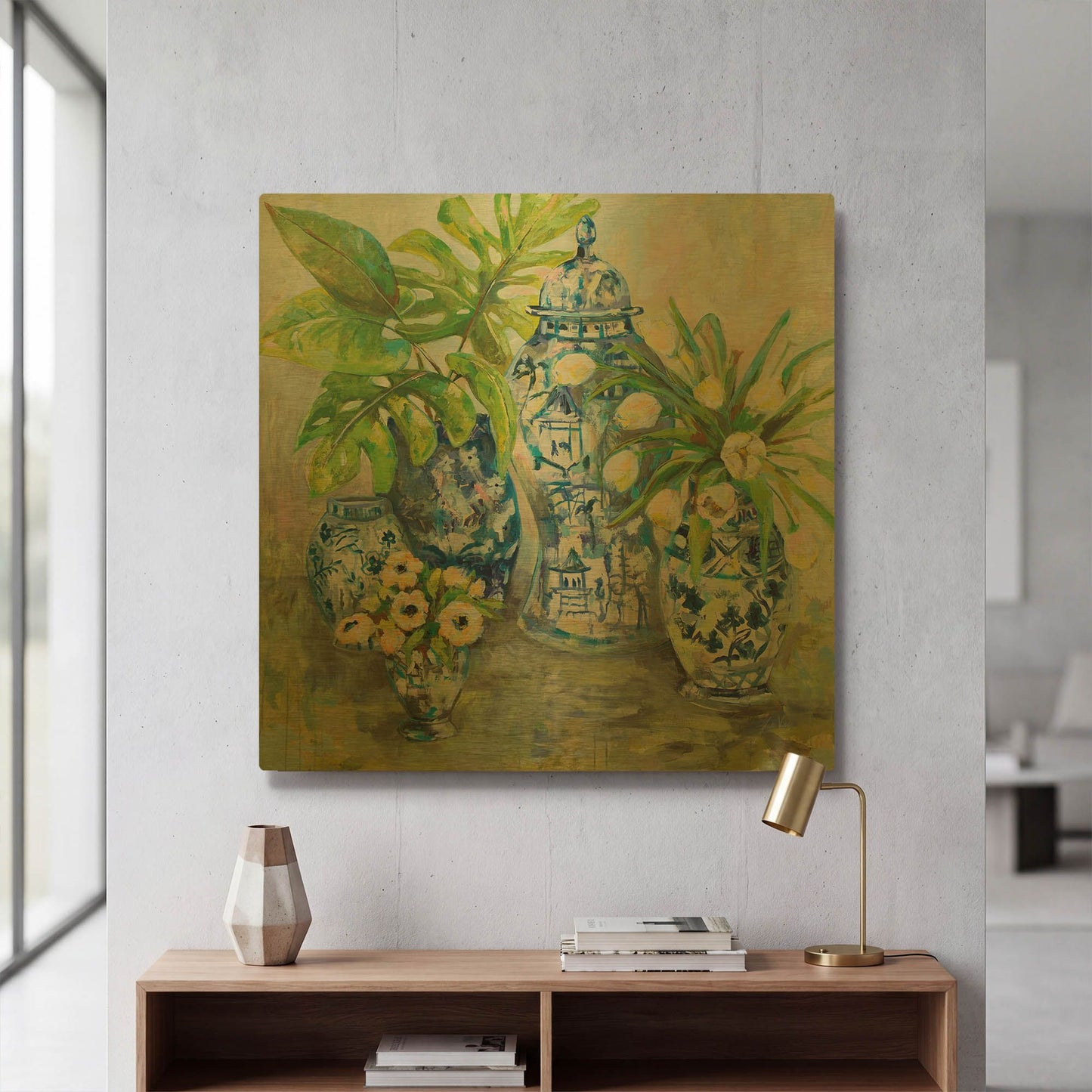 'Spring Ginger' By Jeanette Vertentes Gold Metal Wall Art