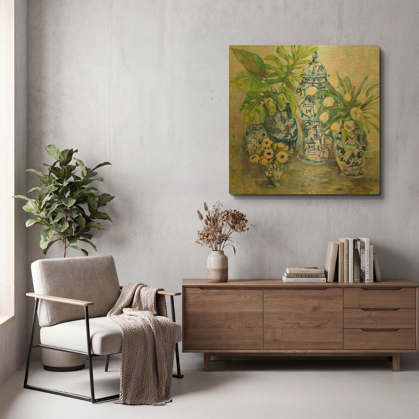 'Spring Ginger' By Jeanette Vertentes Gold Metal Wall Art
