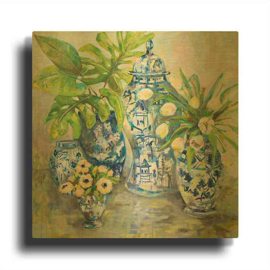 'Spring Ginger' By Jeanette Vertentes Gold Metal Wall Art