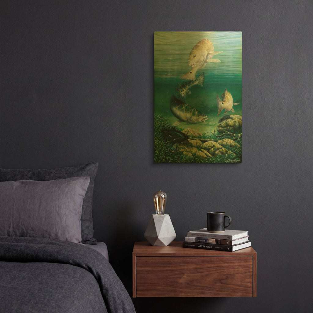 'Competition Among Friends' By Dann Spider Warren Gold Metal Wall Art