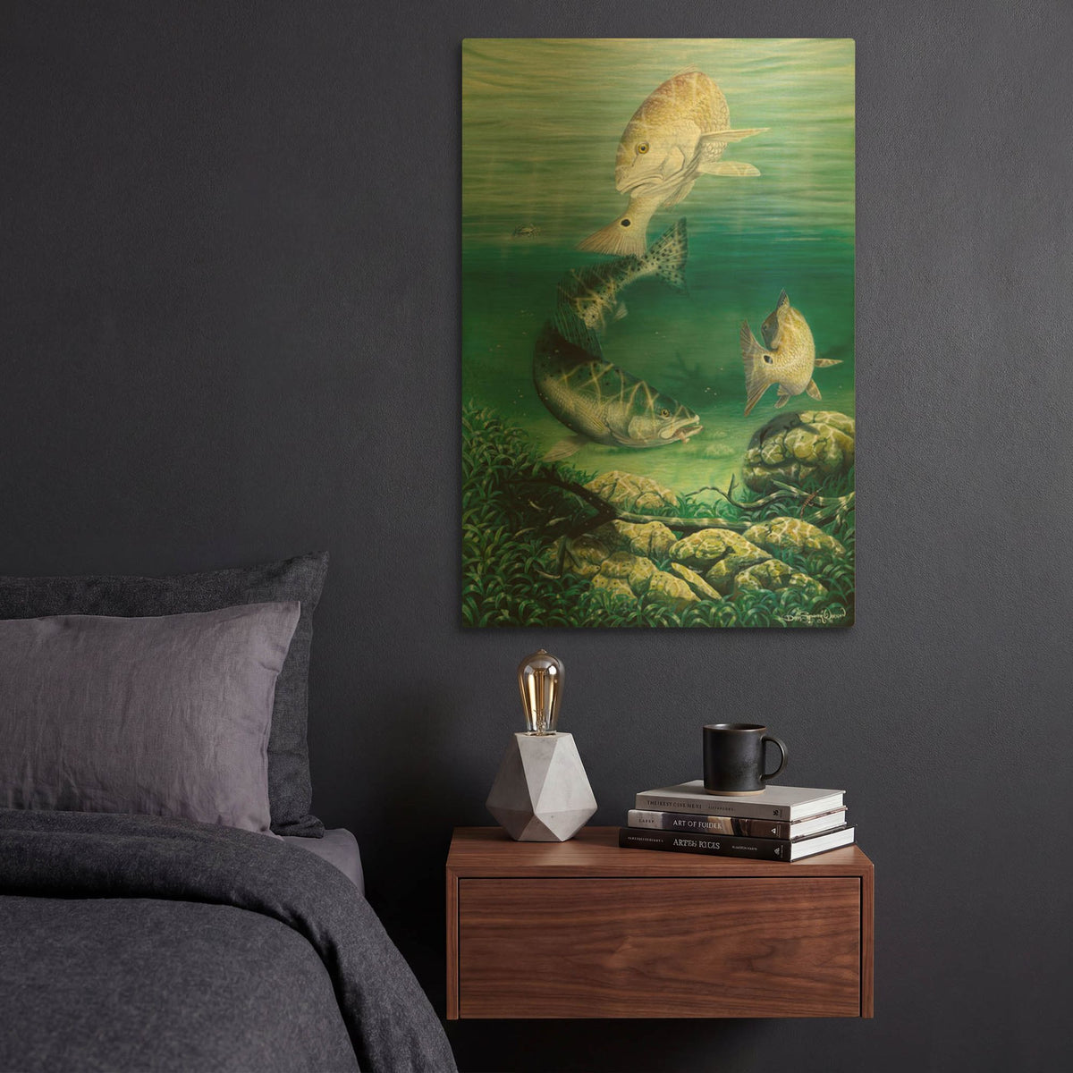 'Competition Among Friends' By Dann Spider Warren Gold Metal Wall Art