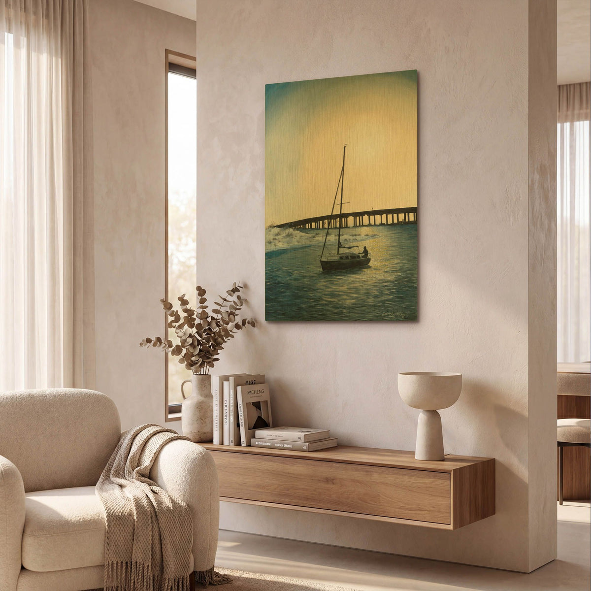 'Days End' By Dann Spider Warren Gold Metal Wall Art