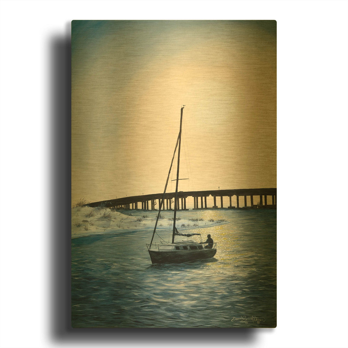 'Days End' By Dann Spider Warren Gold Metal Wall Art