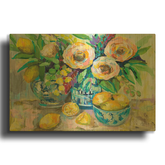 'Afternoon Lemonade' By Jeanette Vertentes Gold Metal Wall Art
