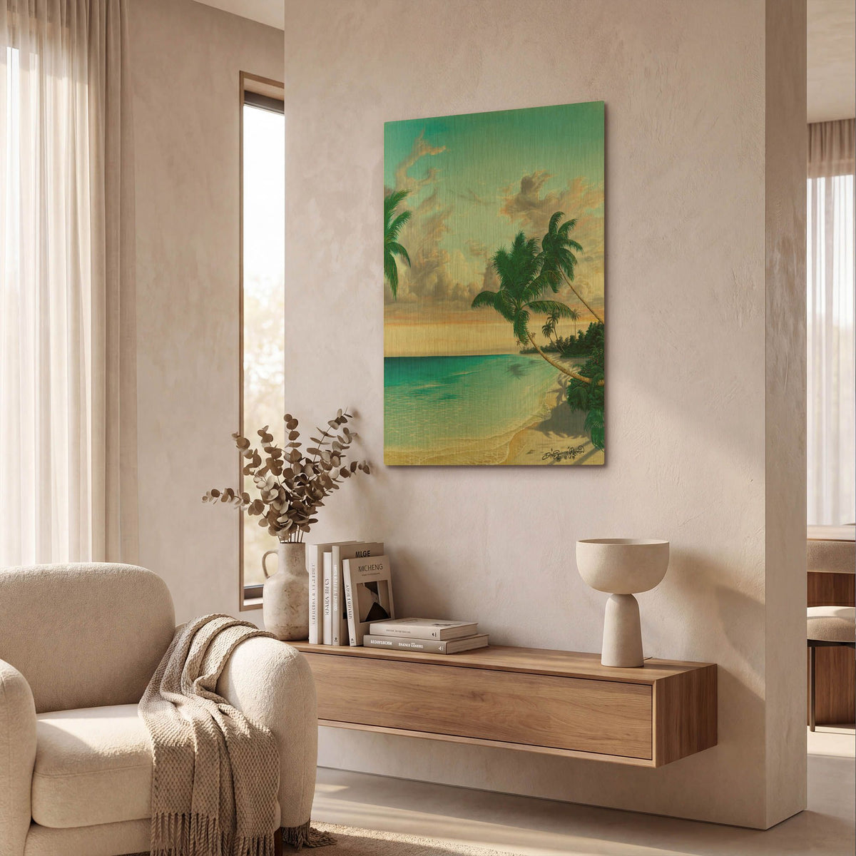 'Isle Of Tranquility' By Dann Spider Warren Gold Metal Wall Art