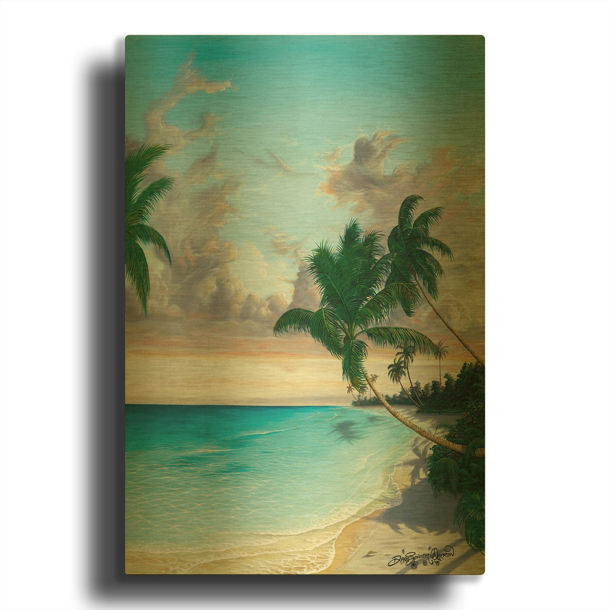 'Isle Of Tranquility' By Dann Spider Warren Gold Metal Wall Art