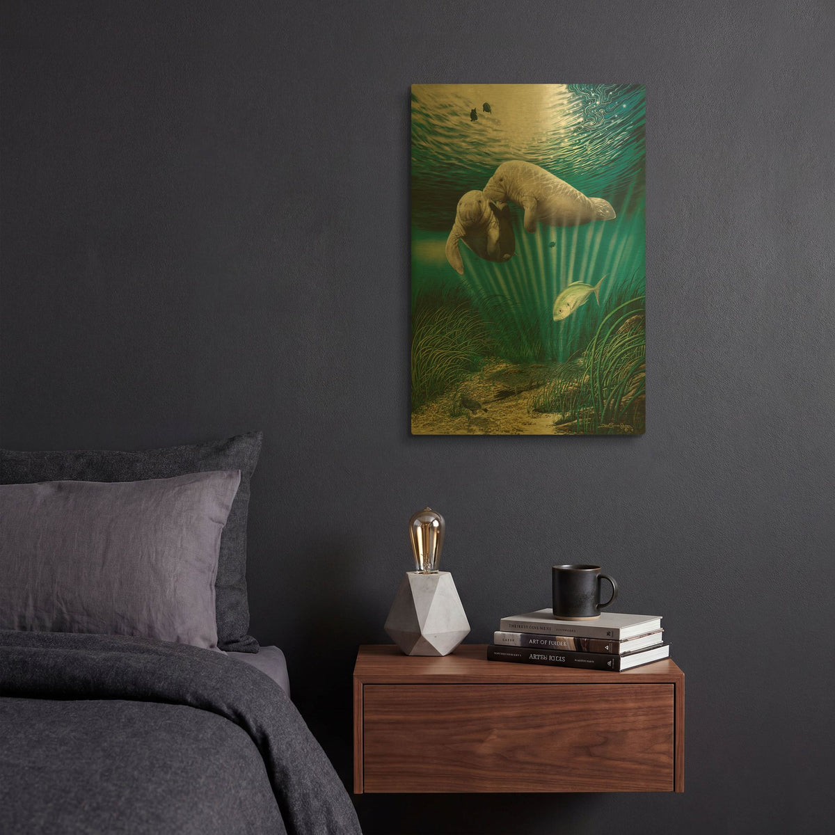 'Lazy Day Romance' By Dann Spider Warren Gold Metal Wall Art