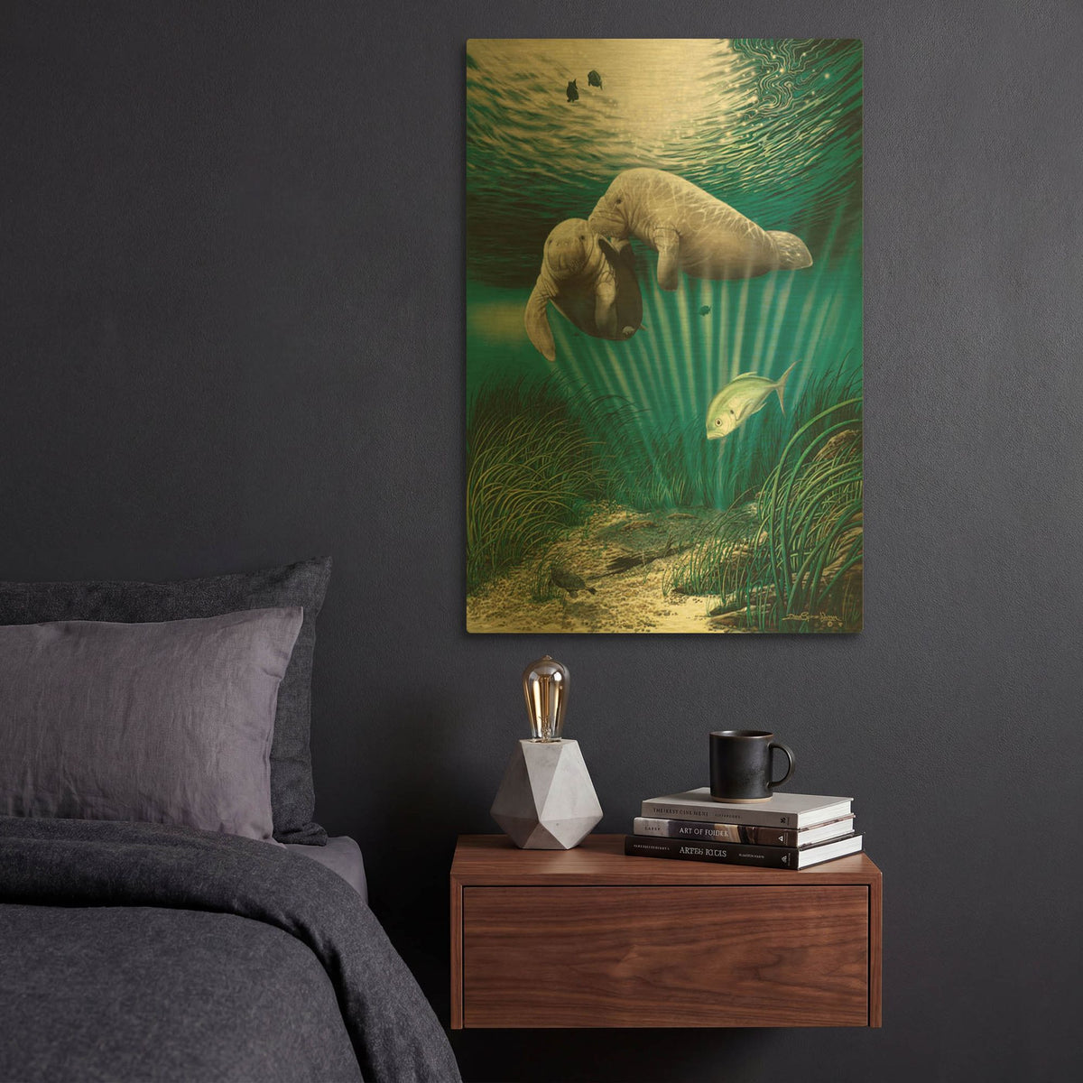 'Lazy Day Romance' By Dann Spider Warren Gold Metal Wall Art