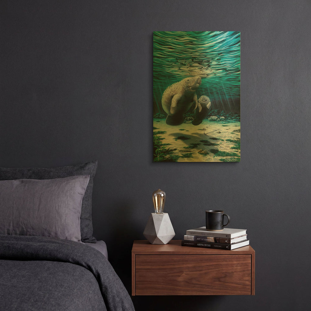 'Mermaids Of Crystal River' By Dann Spider Warren Gold Metal Wall Art