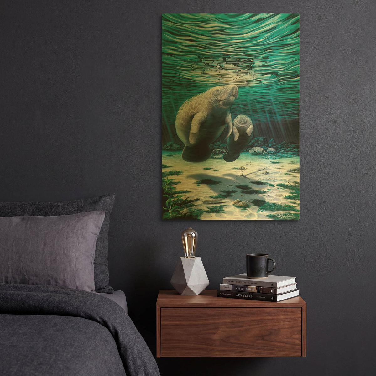 'Mermaids Of Crystal River' By Dann Spider Warren Gold Metal Wall Art