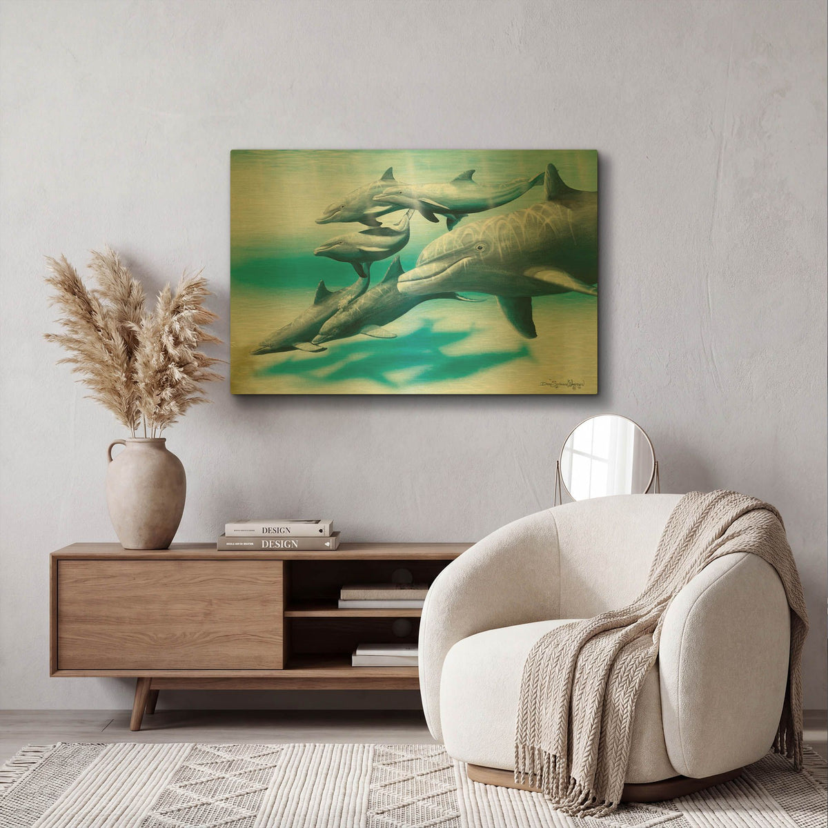 'Six Pack On The Beach' By Dann Spider Warren Gold Metal Wall Art