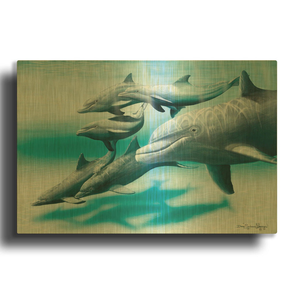 'Six Pack On The Beach' By Dann Spider Warren Gold Metal Wall Art