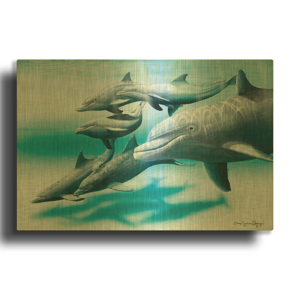 'Six Pack On The Beach' By Dann Spider Warren Gold Metal Wall Art