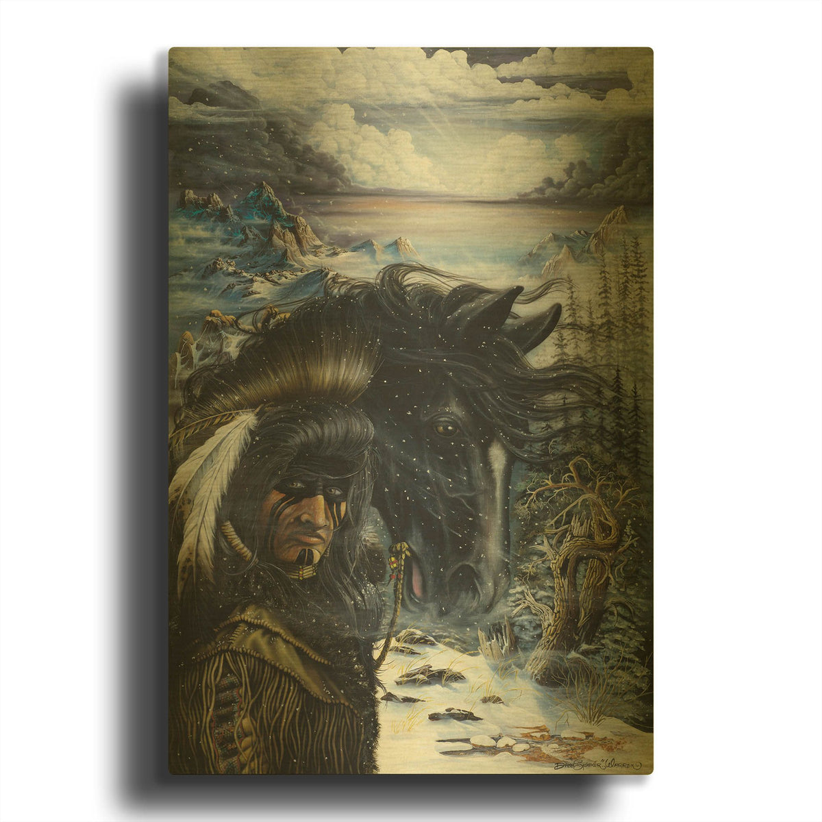 'The Messenger' By Dann Spider Warren Gold Metal Wall Art