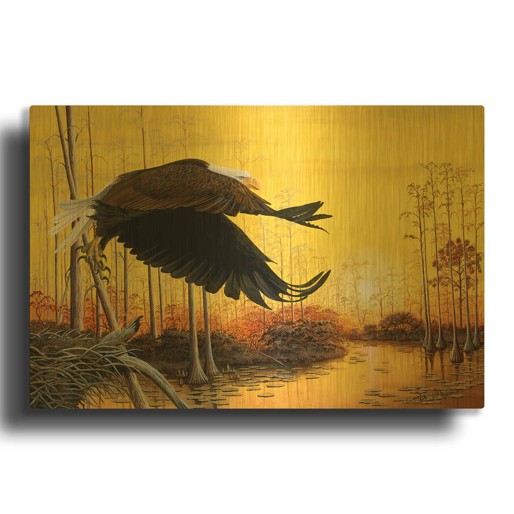 'Majestic Morning' By Dann Spider Warren Gold Metal Wall Art