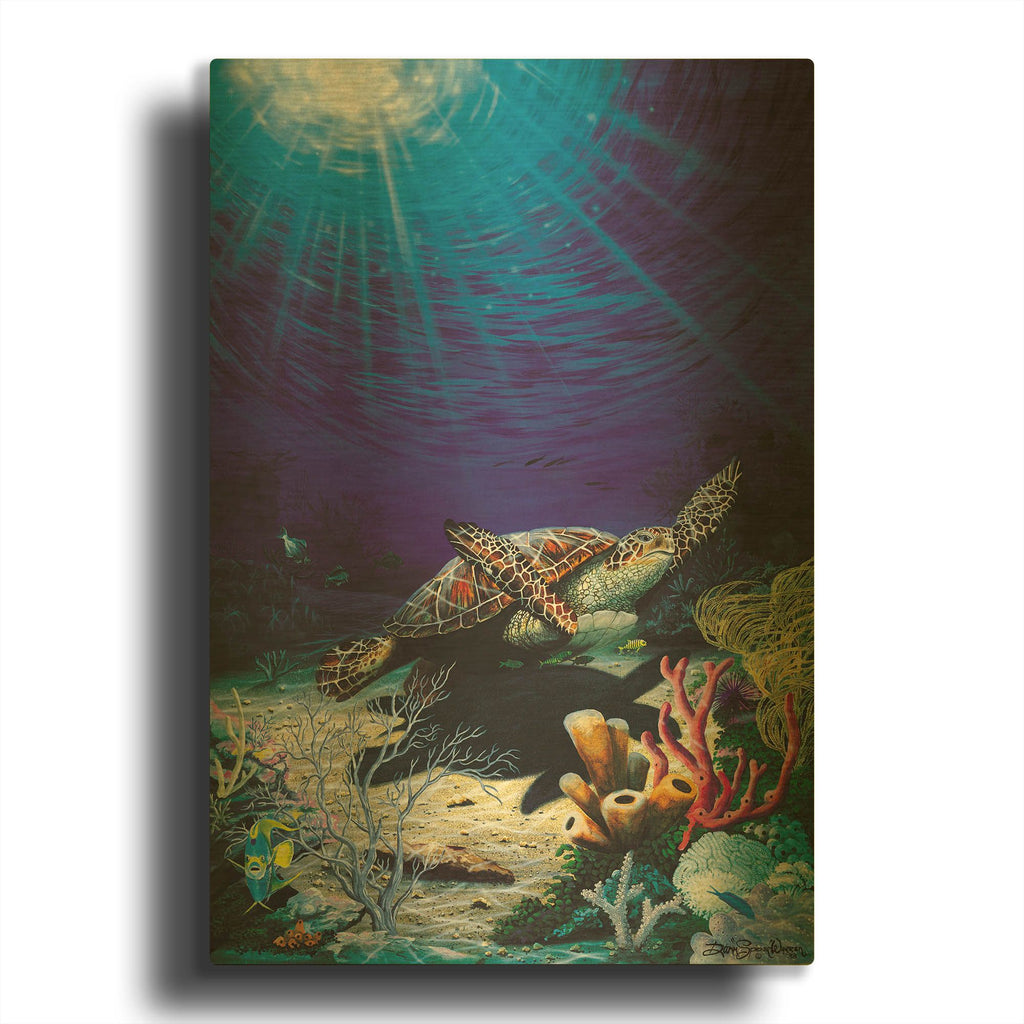 'Soaring The Abyss' By Dann Spider Warren Gold Metal Wall Art