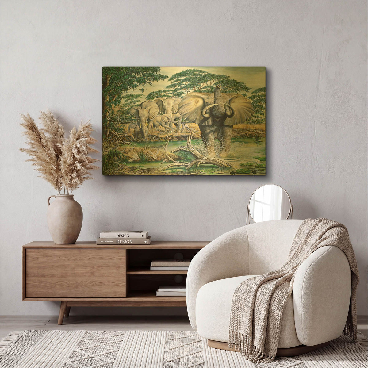 'Unrest On The Serengeti' By Dann Spider Warren Gold Metal Wall Art