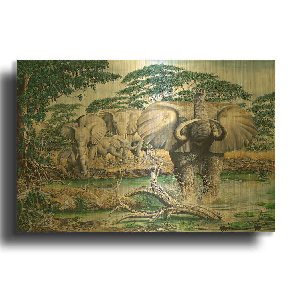 'Unrest On The Serengeti' By Dann Spider Warren Gold Metal Wall Art