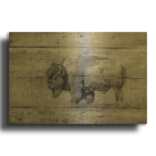 'Woodgrain 02' By Gordon Semmens Gold Metal Wall Art