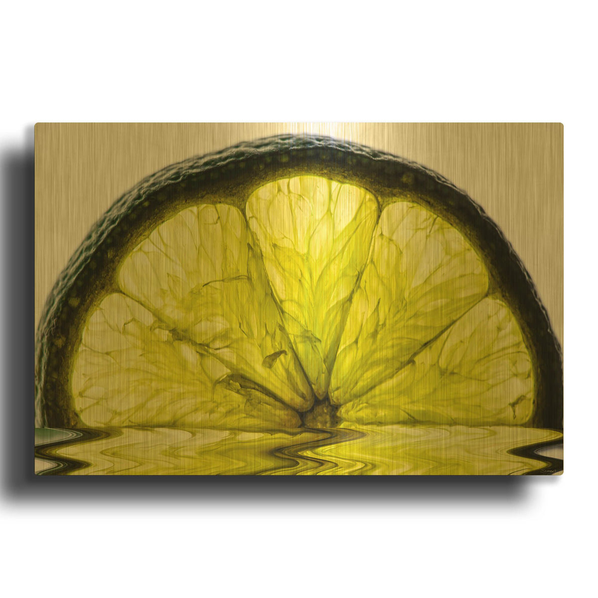 'Fruit Macros 09' By Gordon Semmens Gold Metal Wall Art