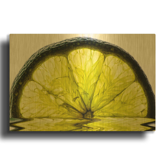 'Fruit Macros 09' By Gordon Semmens Gold Metal Wall Art