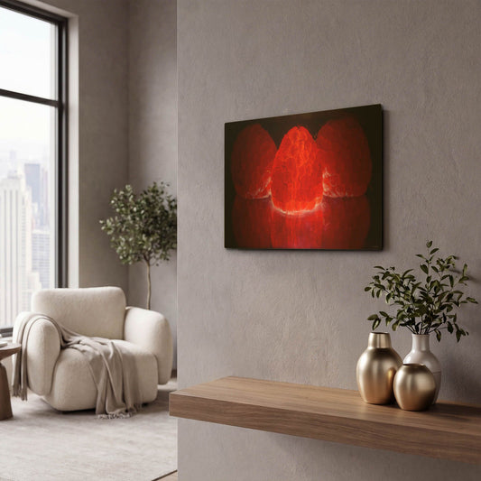'Fruit Macros 15' By Gordon Semmens Gold Metal Wall Art