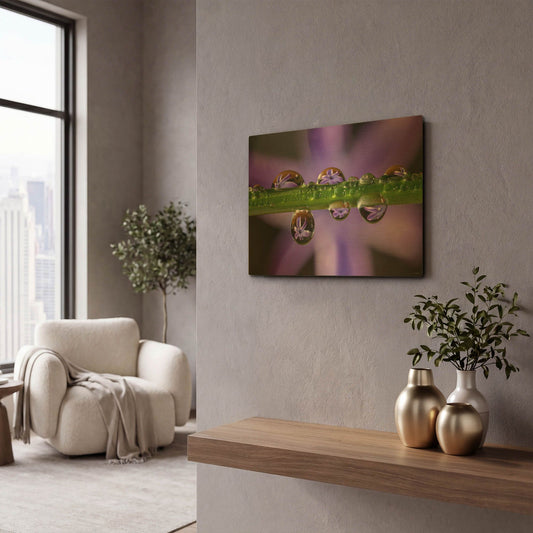 'Purple Hyacinths 01' By Gordon Semmens Gold Metal Wall Art