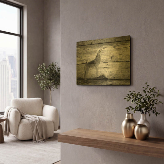 'Woodgrain Antiques 08' By Gordon Semmens Gold Metal Wall Art