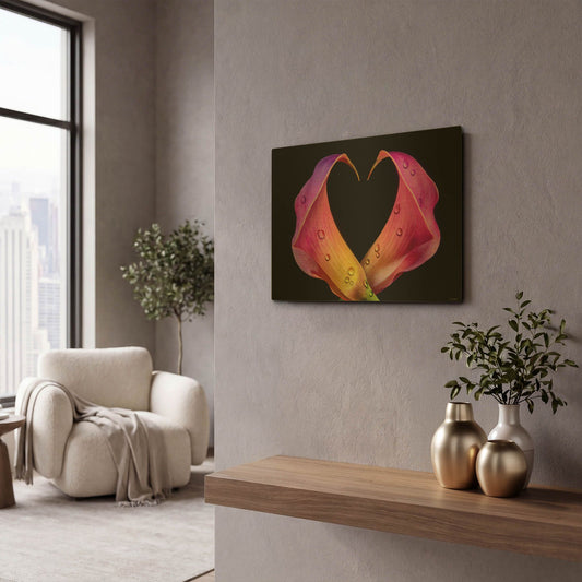 'Calla Lily 07' By Gordon Semmens Gold Metal Wall Art