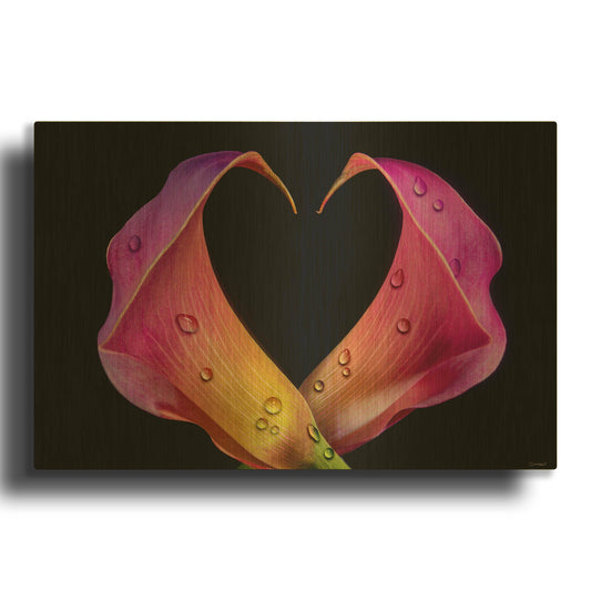 'Calla Lily 07' By Gordon Semmens Gold Metal Wall Art